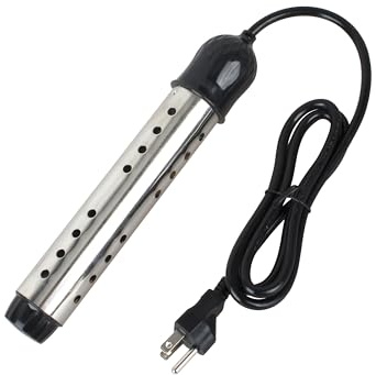 Immersion Heater, Submersible Water Heater，1500W-110V Portable Electric Immersion Water Heater fit for Camping Inflatable Pool Bathtub Water Bucket Heater