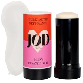 JOD - Huile Lactée Nettoyante, nettoyant et démaquillant visage en stick, tous types de peaux y compris sensibles, sans eau = sans conservateurs, format voyage. 100% d'origine naturelle.