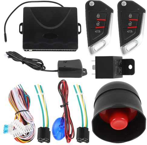 SEWACC Système D'alarme Voiture Kit de Verrouillage Centralisé, Installation Facile, Anti-vol, Serrure Porte Caravane en Plastique et Métal pour Véhicule Sécurisé