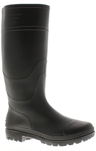 Wynsors Blizzard Mens Wellies - Mens Wellington Boots for Rain, Snow & Bad Weather | Full Length PVC Rubber Wellingtons for Men | Black Wellington Boots Black 9 UK