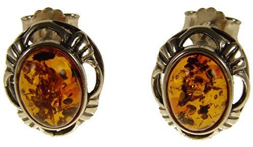 Orecchini donna in ambra naturale baltica e argento 925