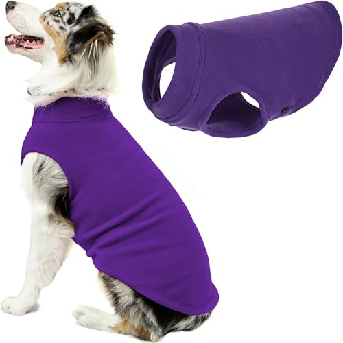 Gooby - Stretch Fleece Vest Sweater Fleece Vest Jacket Jumper for Dogs Purple 4XL