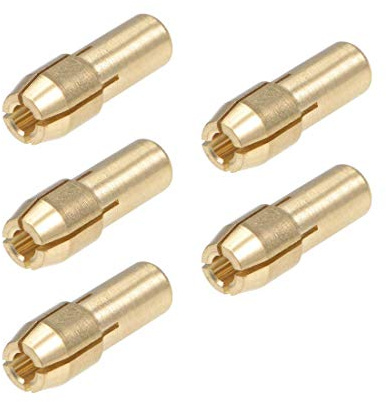 Messing-Bohrmaschine, Bohrfutter, Bits 2,4 mm, für Dremel Werkzeuge, drehbar, 5 Stück