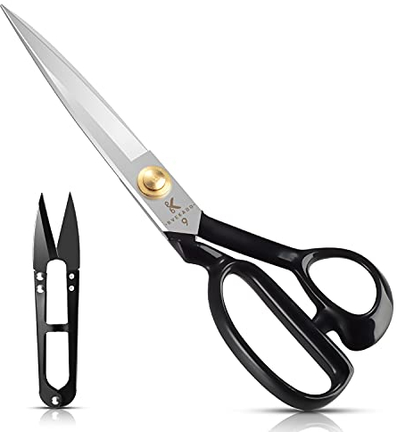 Homlynn Schneiderschere, 24cm Stoffschere mit Fadenschneider Schwerlast Textilschere Profi scharf nähen Schere zum Schneiden von Stoff, Kleidung, Textilien, Leder, Jeans, Nähen(9 Zoll)