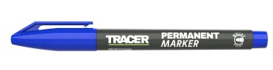 Tracer Fine-Point Permanent Construction Marker (1-2mm Bullet Point General-Purpose Marker with quick-drying ink) – Blue