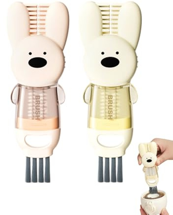 KGDUYC 2PCS Spazzola per la Pulizia Multifunzionale 3 in 1, Spazzola di Pulizia Della Bottiglia D'acqua, Spazzola di Pulizia del Coperchio Della Tazza, Strumenti di Pulizia,spazzola per bottiglie