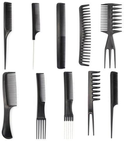 Ensemble de Peigne à Cheveux, Peigne Salon Coiffure, Peigne Professionnel Coiffure Anti-Statique pour Salon, Convient Aux Hommes et Aux Femmes(10 Pièces)
