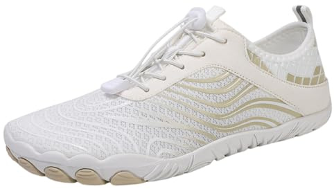 Mens Womens Hike Barefoot Shoes Water Shoes Walking Running Gym Trainers Wide Fit Non-Slip Lightweight Outdoor Swim Surf Water Shoes White