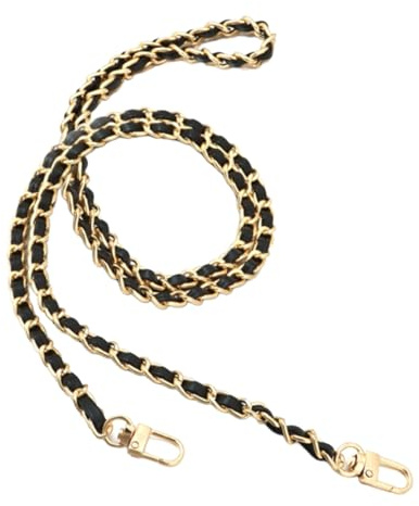 Lufdegim Taschenkette,Handtasche Kette Metall Ersatz Trageriemen Kette 120cm Kettenriemen Schultergurt für Damen Handtaschen Schulterriemen Tragegurt Metall Ketten Taschenzubehoer (Gold/Schwarz)
