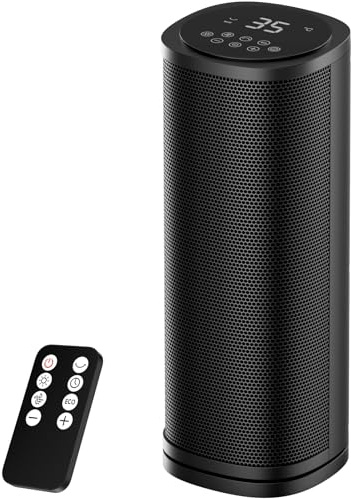 Electric Space Heater for Home, 1800W Fast Heating PTC Portable Heaters with Thermostat and Remote, 12H Timer, Overheating Protection, 60° Oscillation, Room Ceramic Heater for Office Bedroom Home