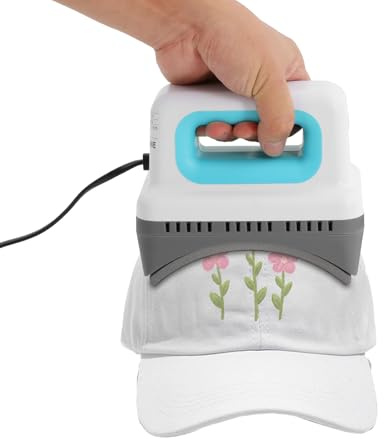 Deurqund Mini prensa de calor para sombreros, prensa de transferencia de mano con 4 niveles de temperatura (130-190 °C), 300 W, para gorras de béisbol y sombreros de sol