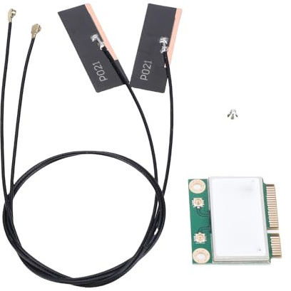 Annadue Tarjeta WiFi 6, Mini PCIE Bluetooth 5.3 RTL8852BE 1800Mbps Adaptador de Red para Computadora Portátil de Doble Banda 2.4G/5G, Antenas Duales Incorporadas, para Wins 10/11 y