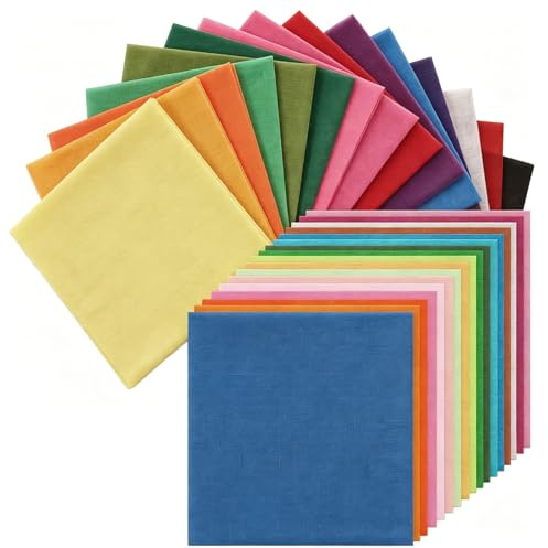 50 Piezas Telas Patchwork Monocroma Tela Algodon 25x25cm DIY Telas Decorativas Costura Retales Tela Coser Hecho A Mano Costura Quilting Scrapbooking