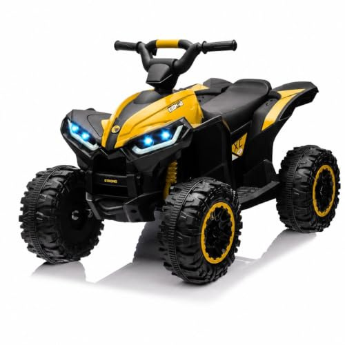 Kids Electric ATV 12V Ride on Quad Bike, Battery Powered Car for Ages 3-8 | Remote control, 2 speeds, LED lights, music, soft start, treaded tires, for boys & girls ages 3-8