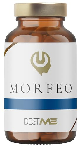 BESTME - Magnesio Bisglicinato, Melatonina, Pastillas para Dormir Profundo, GABA, Vitamina B6, 5HTP, Bacopa Monnieri, 60 Cápsulas de 838 mg con Triptófano para Conciliar el Sueño, Veganas (Morfeo)