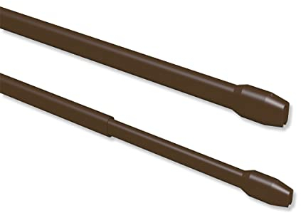 Interdeco Vitragestange/ausziehbare Scheibenstangen Braun (2 Stück), 30-50 cm