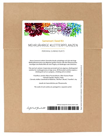 Mehrjährige Kletterpflanzen - Samenset mit 3 beeindruckenden Pflanzensorten zum Begrünen von Spalieren, Klettergerüsten & Mauern Grundset