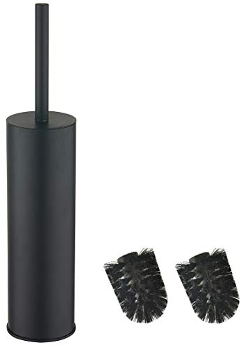 BGL 304 Stainless Steel Long Bucket Stand Round Toilet Brush Holder (black)