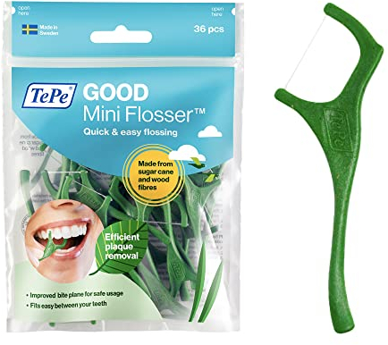 TePe GOOD Mini Flosser, 36 pezzi, filo interdentale per denti, efficace strumento per rimozione della placca interdentale, per una pulizia facile tra i denti, per spazi stretti