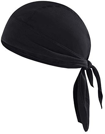 TINAYAUE Dew Rags Sweat Wicking Beanie Hat Cooling Liner Cap Outdoor Cycling Bandana Chemo Hat Adjustable Bicycle Head Wraps for Men Women Black