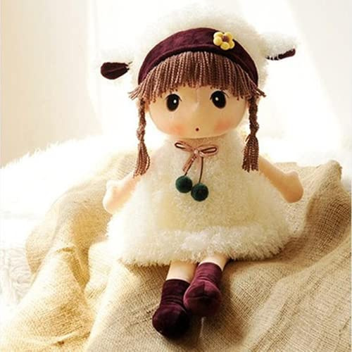 IBLUELOVER Poupée de Chiffon Poupée Jouet en Peluche Jouet Poupées Adorable Conte de Fées Princesse Poupées Mignonne Plush Toys Cadeau de Naissance Noël Anniversaire Baptême (Blanc B)