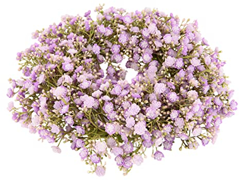 Künstlicher Kranz aus Schleierkraut Girlande Kerzenkranz Tischkranz Tischdeko Wanddeko Türdeko Hochzeitsdeko Kunstblumen Pflanze Gypsophila Blumen für Hochzeit Brautsträuße Dekoration Basteln