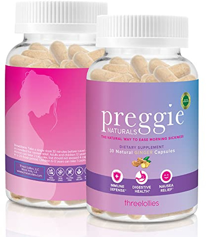 Preggie Natural Ginger, 30 Capsules (500 mg per Capsule)