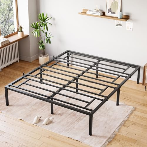 SunnyFurn Full Size Bed Frame,14 Inch Full Metal Platform Bed Frames, Heavy Duty Steel Slat, No Box Spring Needed, Mattress Foundation, Easy Assembly, No Noise and No Shaking