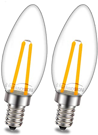 Ruiandsion E12 LED Birne 220V AC Warmweiß 2SMD LED Chips Ersatz für Kerzen Decken Hängende Dekorative Beleuchtung (Packung mit 2)