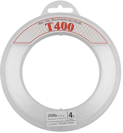 Tiardey 300 meter fiskelina, 0,33 mm monofilament klar nylon fiskelina (vit)