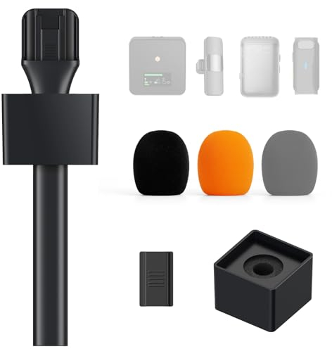 TONOR Mic Handle for DJI RODE Microphone, Handheld Stand for Wireless GO, Interview Rig for Lavalier Mics, Adapter for Vlogging, Podcast, Reports, TP20