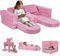 MeMoreCool Kindersofa Spielsofa, Kinder Ausklappbar Flip-Sofa Stuhl Kindercouch Kindersofa Fancy Spielsofa einen aufregenden Indoor-Spielplatz für das Kinderzimmer, ideal für Kinder, Rosa