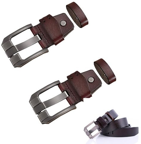 LONGHAO 2 pcs Einzelne Gürtelschnalle Klassische Gürtelschnalle Dornschließe Für Gürtel Gürtelschnallen Für Herren Leder Gürtelschnalle herren Dornschliesse Schnalle,für Gurte (Kaffee)