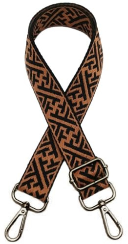Whakano Sangles de sac rétro réglables à changer - Sangle de 3,8 cm de large pour sacs - Bandoulière réglable en longueur de 75 à 130 cm - Accessoires pour sac à bandoulière - Boucle en bronze - Noir