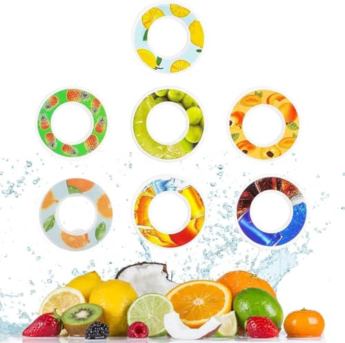 HDAKDDHG 7 PCS Air Flavor Pods for Water Bottle,Air Pods Flavours,Water Bottle Flavour Pods Pack Fruit Fragrance Rings Scent Flavor Pods Portable 0 Sugar Water Cup Scented Pods for Outdoor Sports