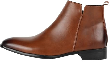 Stövletter herr läder med dragkedja Chelsea stövlar bekväma pointed tå business korta stövlar lätta slip-on läderstövlar korta stövlar fashionabla enfärgade kostymskor bröllop skor