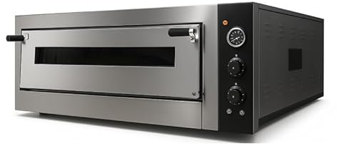 Four à Pizza Électrique Professionnel – 4 x Ø 33 cm – 4,7 kW – Température jusqu’à 450°C – Porte Vitrée – Thermostat Manuel