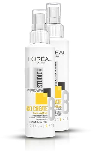 L'Oréal Paris Studio Line Go Create Spray Coiffant Fixation Ultra Forte 150 ml - Lot de 2