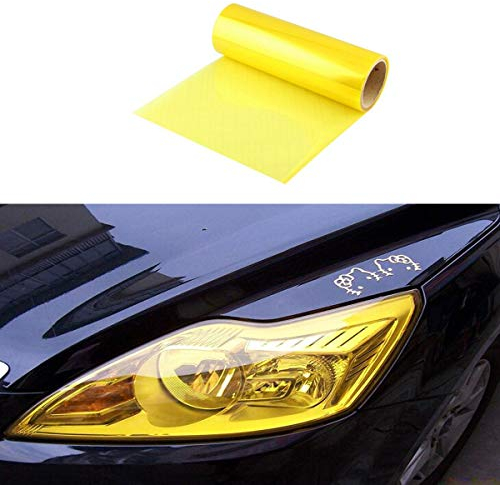 SMKJ Scheinwerfer Folie Tönungsfolie Aufkleber für Auto Scheinwerfer Rückleuchten Blinker Nebelscheinwerfer Gr.200cm x 30cm (Gelb)