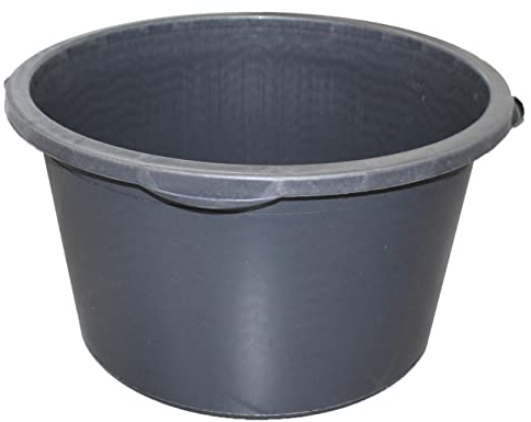 Karl Dahm Seau à mortier rond de 65 l - Noir - Pour mélanger le ciment, le mortier, le béton ou les gravats - Bac en plastique utilisable comme mini étang - Compatible avec Karl Dahm Rührfix - 10407