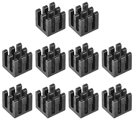 sourcing map 10 st. Korsformad skåra kylfläns för MOS GPU IC chip svart 10 x 10 x 10 mm