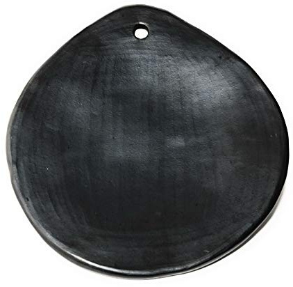Handmade Clay Comal for Tortillas – Traditional Mexican Style Griddle, Authentic Colombian Chamba Black Clay Cookware, Natural Earthenware, Stovetop & Open Fire Safe - Diameter 12 Inches