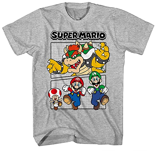 Nintendo Maglietta Super Mario da uomo, Mario, Luigi, Zelda, Kirby e Donkey Kong Vintage Tee, Erica, S