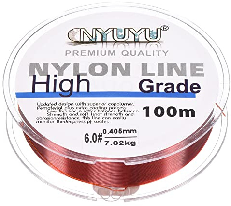 PATIKIL 109Yard/328FT Angelschnur 16Lb Monofilament Fluorkarbon Beschichtet Weinrot