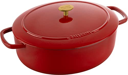 BALLARINI Bellamonte Roasting Dish Enamelled Cast Iron Oval 33 cm 6.5 L Red