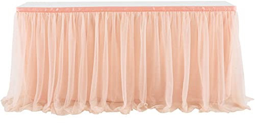 2.75m*0.77m Tüll Tischröcke Tüll Tischrock Hochzeitstische mit Falten Candy Tüll Tischdecke für Geburtstags Mädchen Dekoration, Babyparty, Candy Party, Candy Bar, Hochzeit