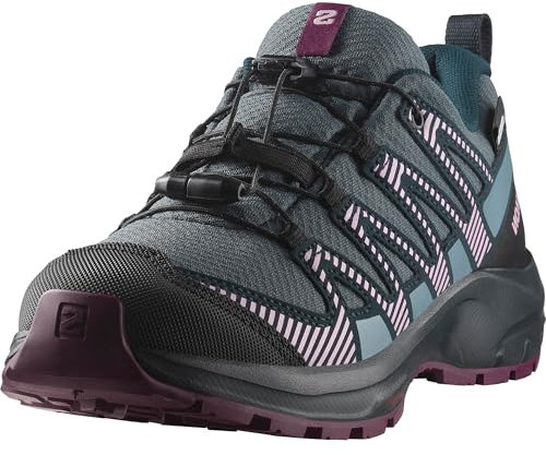 Salomon XA Pro V8 Climasalomon Waterproof Unisex Kids Hiking and Running Shoes, Precise fit, All-Terrain Grip, and Sporty Look, Neptune., 32 EU
