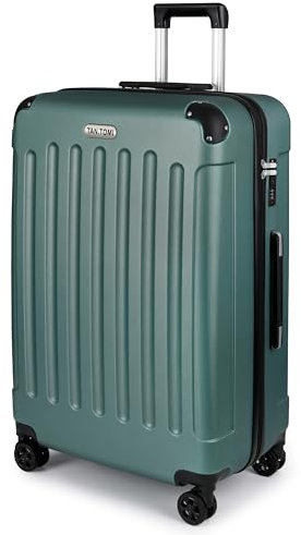 TAN.TOMI Hartschalenkoffer Trolley Koffer mit Rollen, Zahlenschloss, Teleskopgriff, Suitcase für Reisen, Geschäft, Dunkelgrau, 360°-Schwenkrollen, Dreistelliges Kombinationsschloss