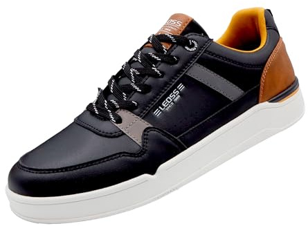 LEOSS ORIGINAL Sneakers Uomo Scarpe Trekking Uomo Eleganti Confortevoli Resistenti Stabili Traspiranti Antiscivolo Flessibili (Nero, 43 EU, MU9575-1)
