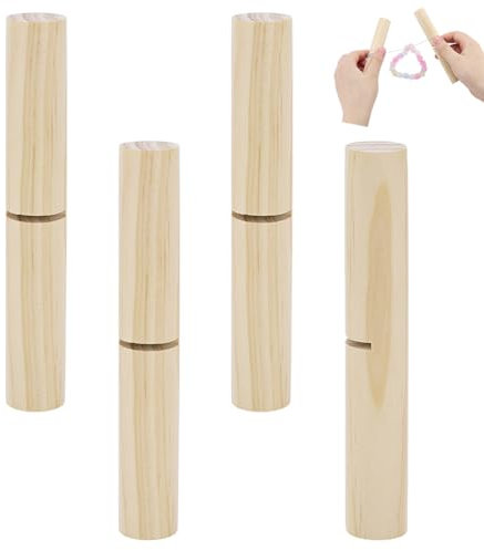 PH PandaHall 4pcs Knot Grippers Tool, Wooden Rod Bracelet Helpers Tightening Knots Gripper Knot Tying Tool for Silicone Beads, Beading, Bracelets, Wristlets, Keychains, Jewellery Making and DIY Craft